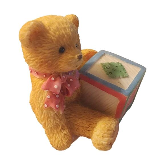 Enesco Cherished Teddies 1995 Bear Figurine "A" Block #1584448A - Picture 5 of 6
